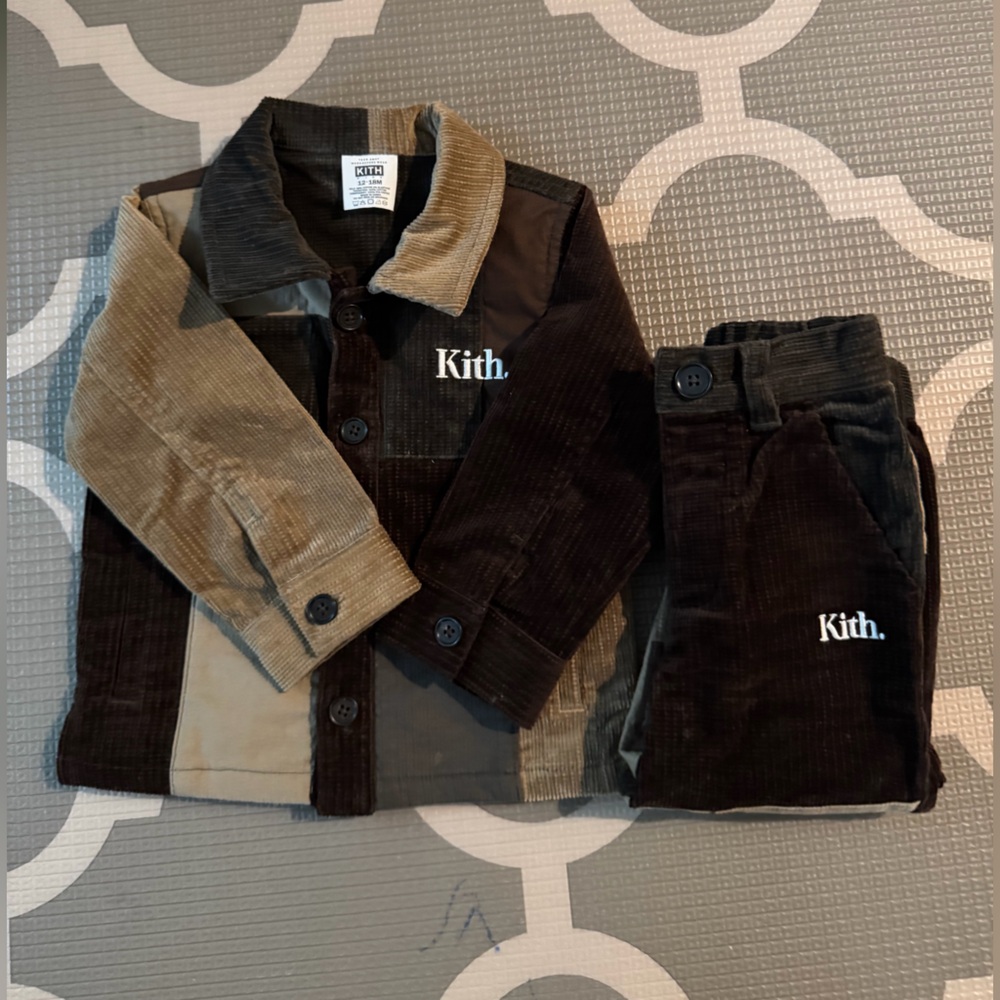 Kith Kids Matching Set in Brown and Black